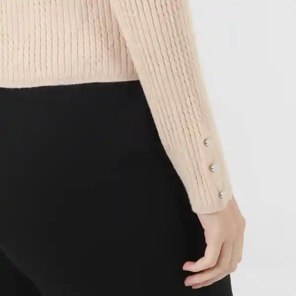 Suéter Cuello Redondo Manga Larga Café Talla S 725347