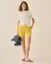 Bermuda Short Amarillo Envejecido Medio Talla 14 653G001 Esprit