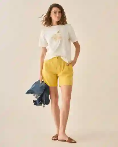 Bermuda Short Amarillo Envejecido Medio Talla 14 653G001 Esprit