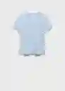 Camiseta Rita Celeste Talla S Mujer Mango