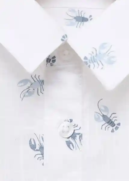 Camisa Langosta Blanco Talla 70 Niños Mango