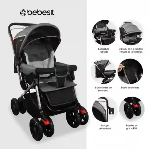 Coche Reversible Roma Null Negro