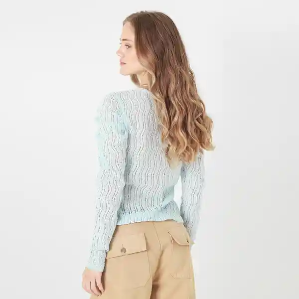 Camiseta Cuello Redondo Manga Larga Azul Talla XS 716734