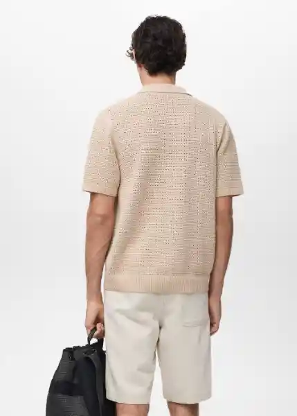 Camisa Samu Beige Talla M Hombre Mango