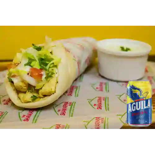 Combo Shawarma de Pollo + Aguila Orig Lta 330ml