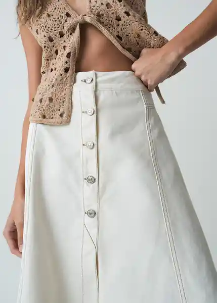 Falda Alfie Mujer Crudo Marfil Claro Talla 8 542G347 Naf Naf