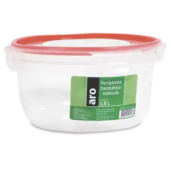Aro Recipiente Hermético Redonda Media 1.8 L No. 3