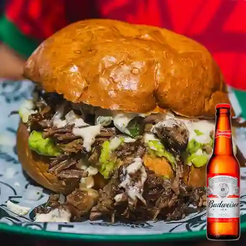 Combo Torta Birria + Budweiser 300 ml