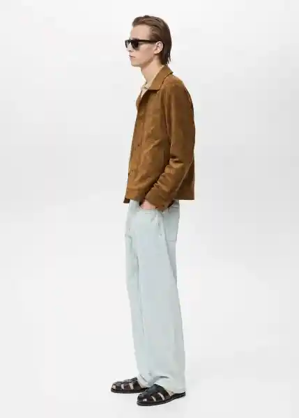 Sobrecamisa Remie Cognac Talla M Hombre Mango