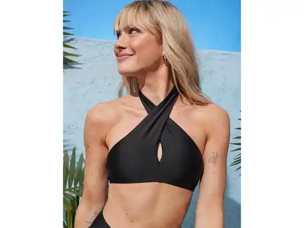 American Eagle Top de Bikini Color Negro Real Talla X-Large