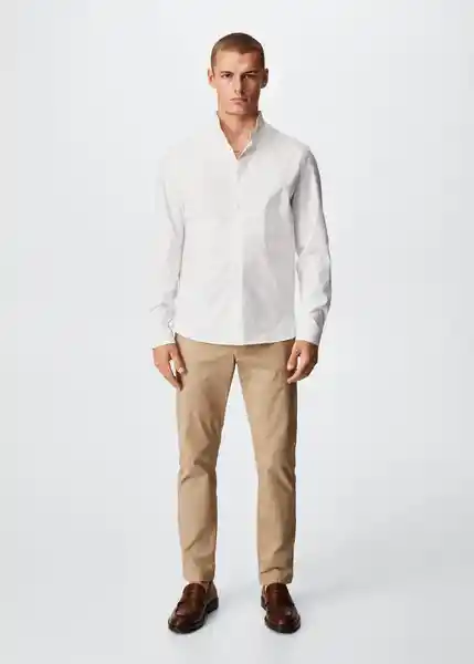 Camisa Caneda Blanco Talla Xs Hombre Mango