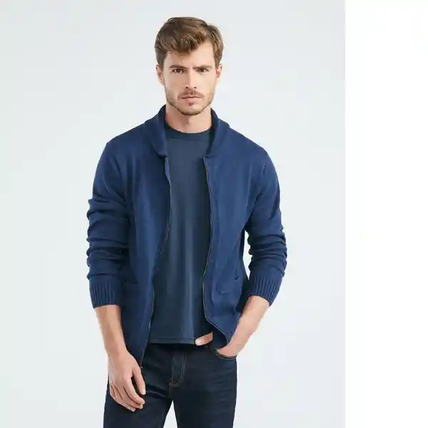 Chaqueta Collar Hombre Azul Talla L Chevignon