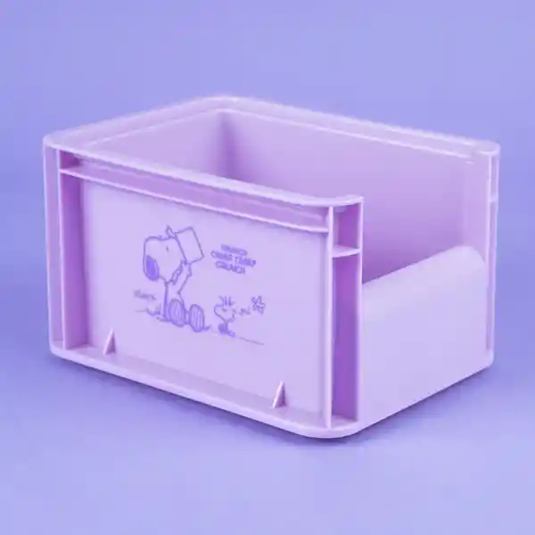 Organizador Pequeño Apilable Sin Tapa Snoopy Purpura Miniso