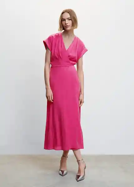 Vestido Salem Fucsia Talla M Mujer Mango