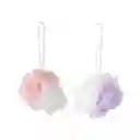 Esponja Para Baño Rosa y Morado Serie Miniso
