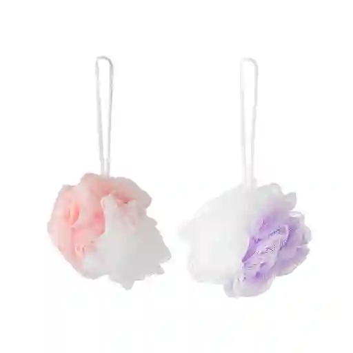Esponja Para Baño Rosa y Morado Serie Miniso