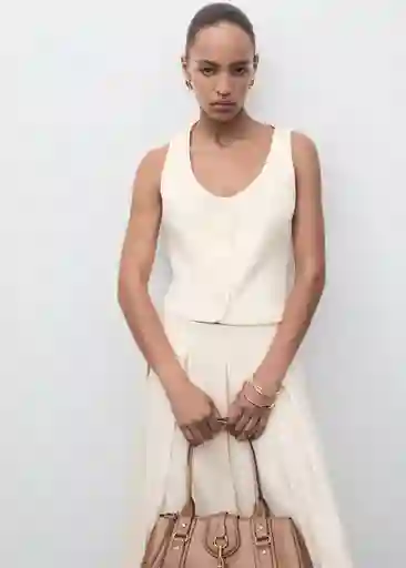 Chaleco Iguana Vainilla Talla S Mujer Mango