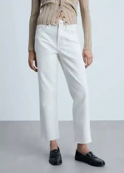 Jean Blanca Blanco Talla 52 Mujer Mango