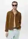 Sobrecamisa Remie Cognac Talla M Hombre Mango