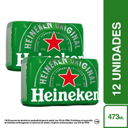 2 x Heineken Cerveza 473 mL x 6 Und