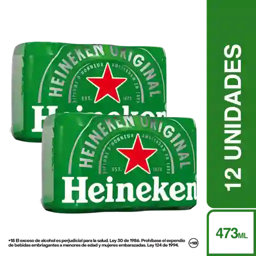 2 x Heineken Cerveza 473 mL x 6 Und