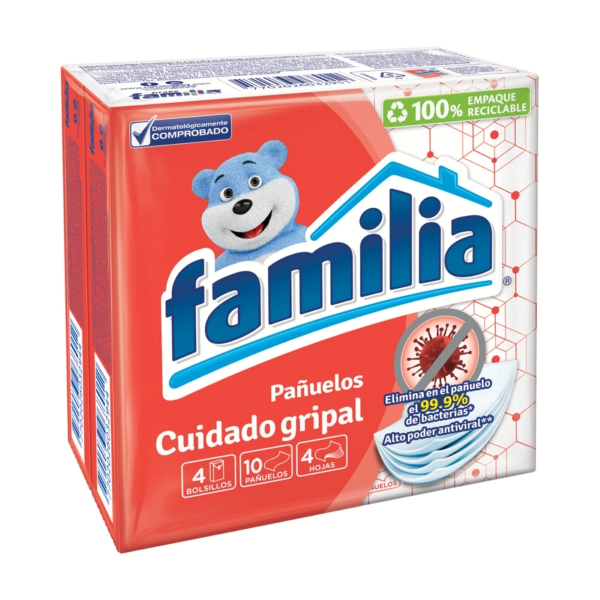 Familia Pañuelos Desechables Cuidado Gripal 4 Unidades