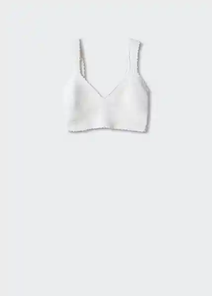 Top Santorin Blanco Talla L Mujer Mango