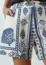 Short Carla Mujer Azul Mezclilla Estampado Talla 10 Naf Naf