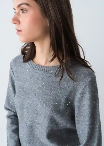Suéter Tejido Mujer Gris Plateado Medio Talla S 583G092 Naf Naf