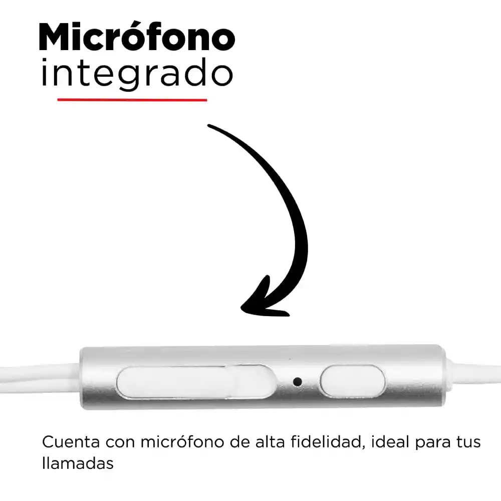 Miniso Audífonos de Cable Plateado 1318 1.1 m