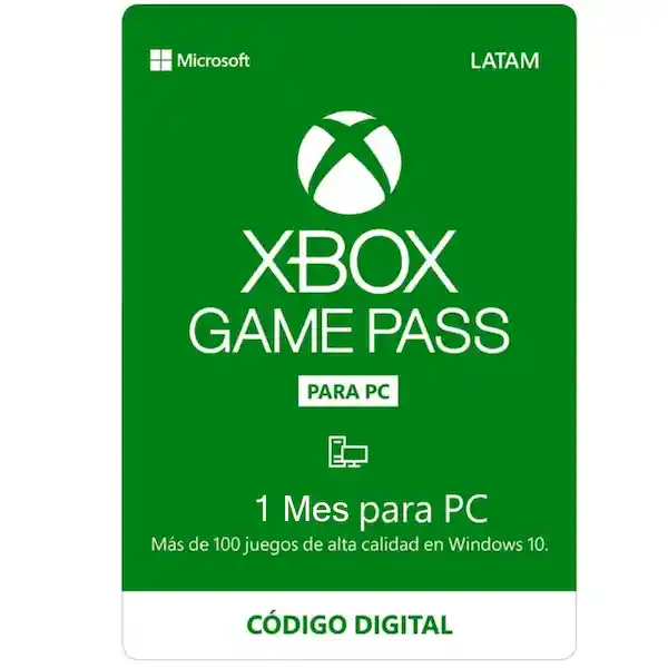 Xbox Tarjeta Game Pass pc 1 Mes