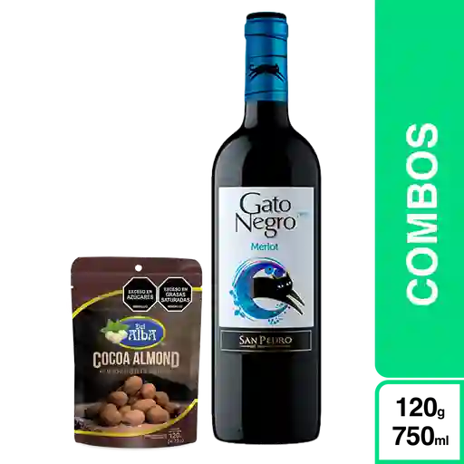 Combo Del Alba Almendra con Cocoa + Gato Negro Vino Tinto Merlot