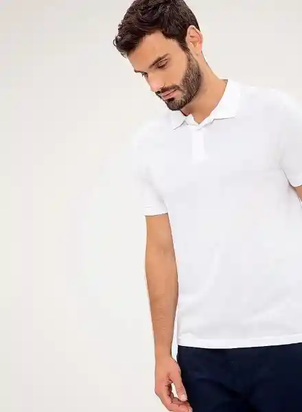 Gef Camiseta Con Cuello Hombre Blanco Talla XS 900