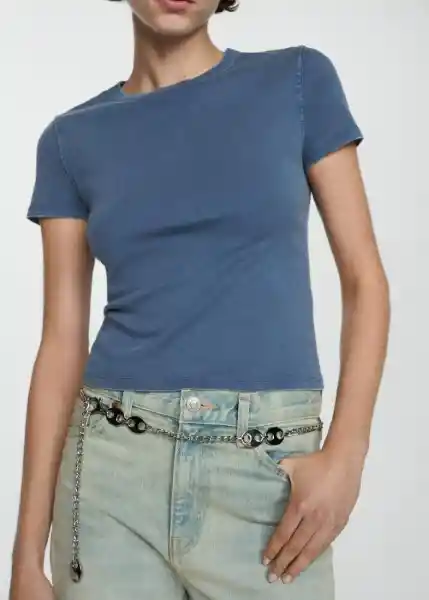 Camiseta Zani Azul Talla XS Mujer Mango