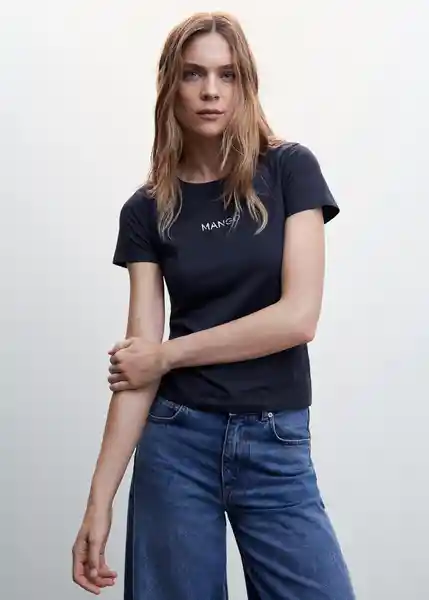 Camiseta Mangolog-H Navy Talla XL Mujer Mango