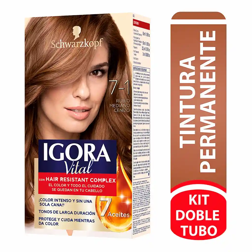 Igora Vital Tinte Permanente Rubio Mediano Cenizo
