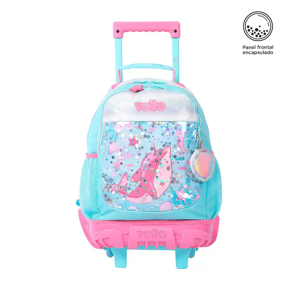 Morral Con Ruedas Niña Rue Bomper Pink Ocean M Azul