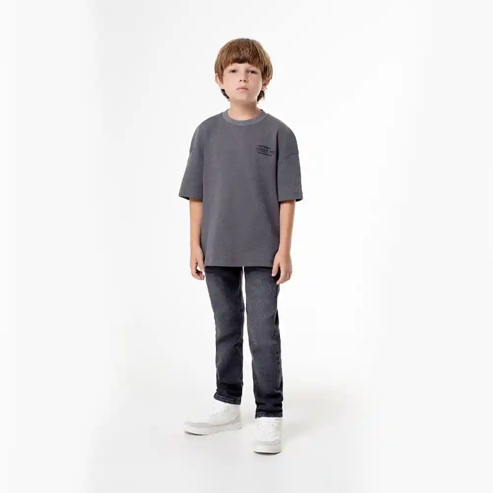 Camiseta Manga Corta en Algodón Kids Masculino Lepid Gef Talla 4