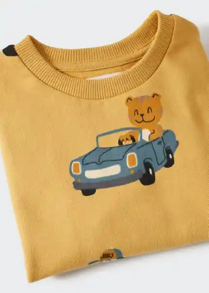 Sudadera Boom Mostaza Talla 72 Niños Mango