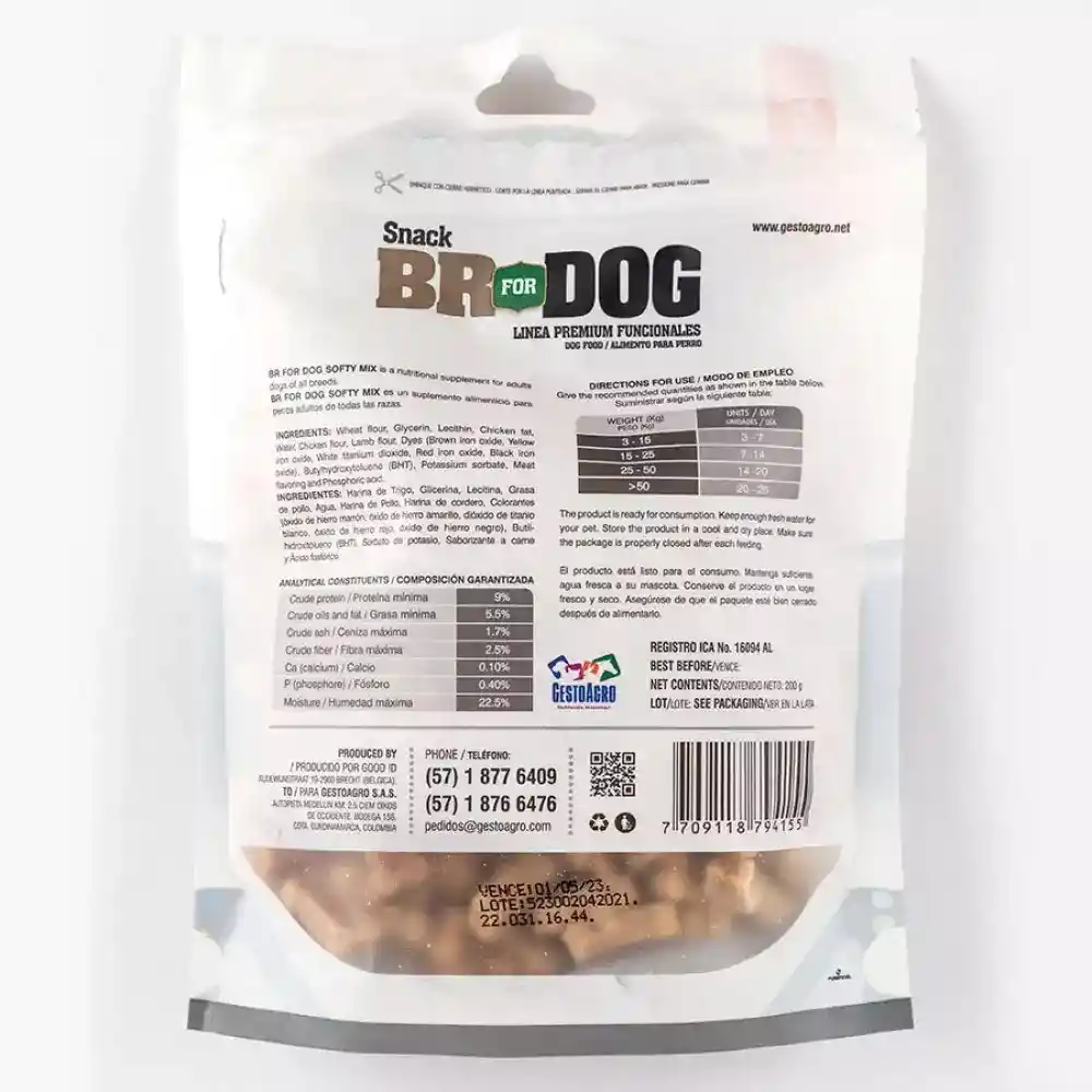 BR for DOG Snacks Premium para perros Softy Mix sabor a Pollo y Cordero