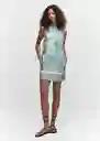 Vestido Tiky Off White Talla S Mujer Mango