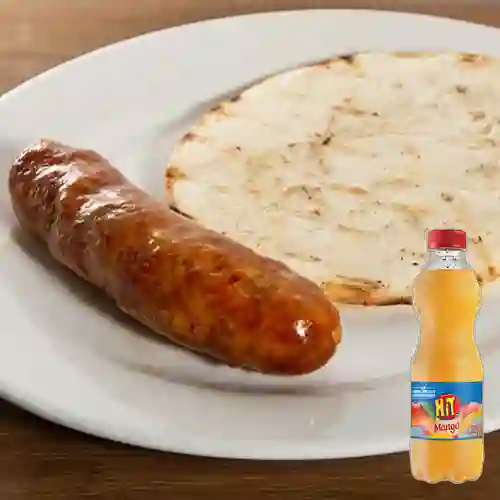 Combo Arepa con Chorizo Artesanal + Hit Mango 500 ml