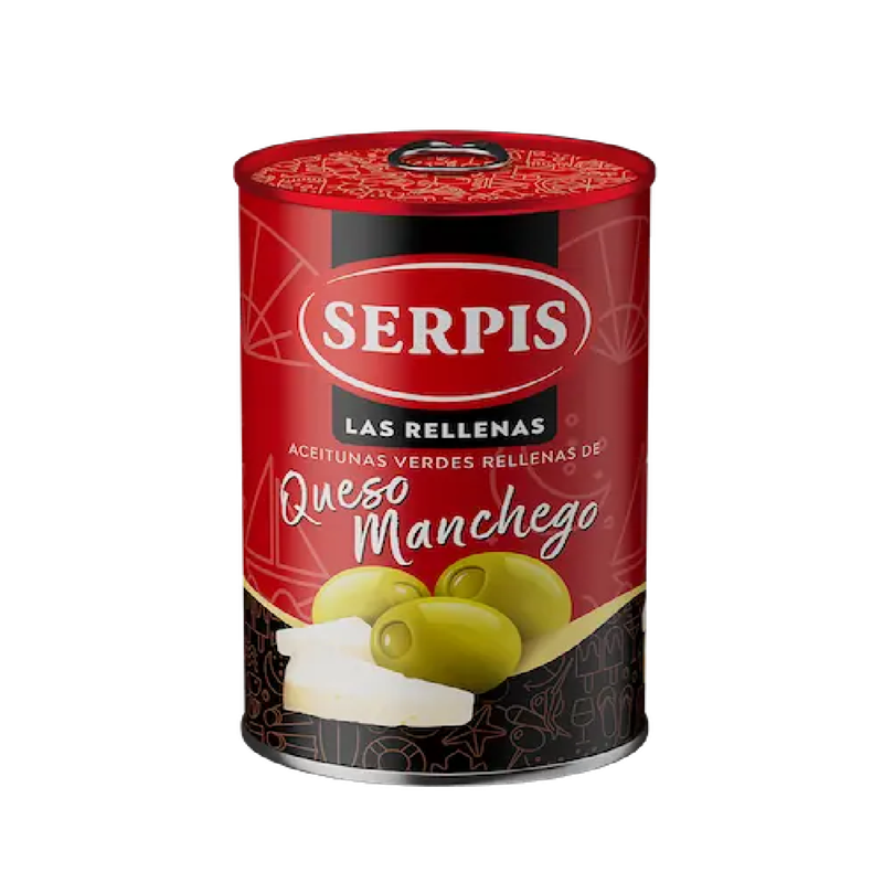 Serpis Aceituna Rellenas de Queso Manchego Sabores 300 g