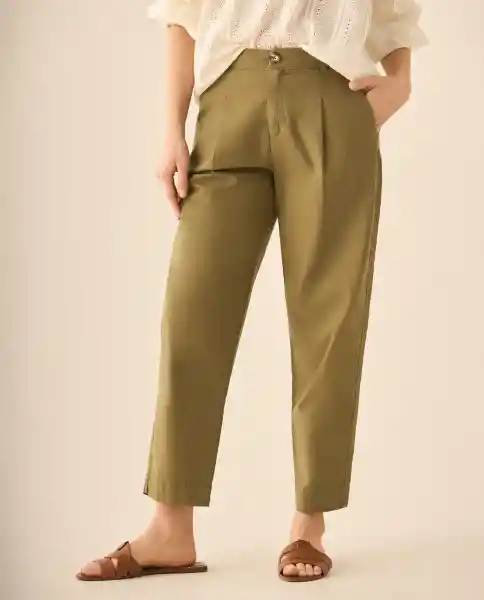 Pantalón Verde Seco Oscuro Talla 6 133G004 Esprit