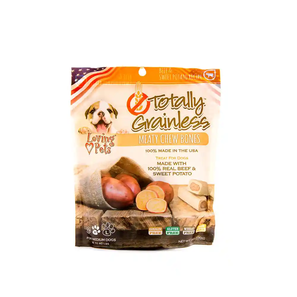 Totally Snack Para Perros Hueso Carne y Papa Dulce Medium 170 g