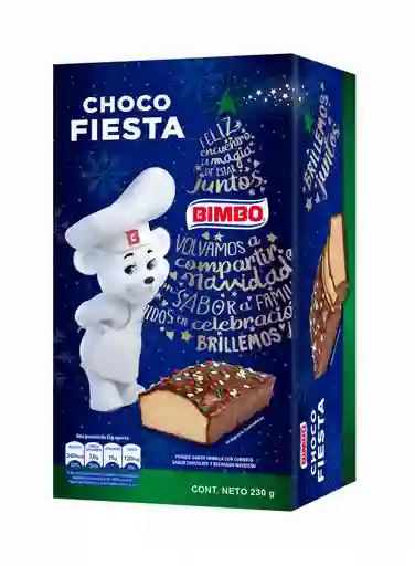 Bimbo Ponqué Chocofiesta de Vainilla Cubierto de Chocolate