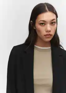 Blazer Americana Eleonor Negro Talla XS Mujer Mango