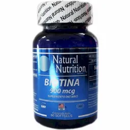 Biotina 900 Mcg Nat Nutrition X 60 Capsulas