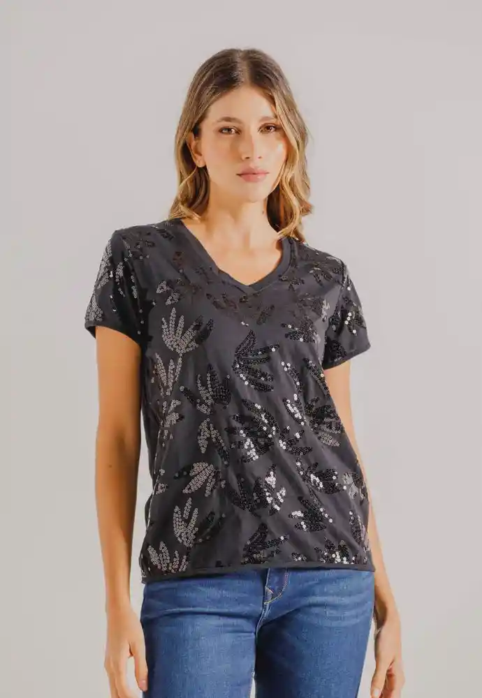Blusa Manga Corta M-negro