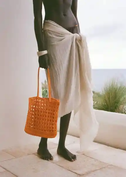 Fular Spiagia Crudo Talla 99 Mujer Mango